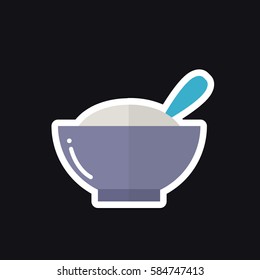 baby meal icon, sticker. vector illustration
