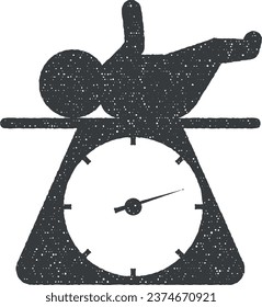 Medida del bebé en la ilustración del vector de icono de escala en el estilo de marca