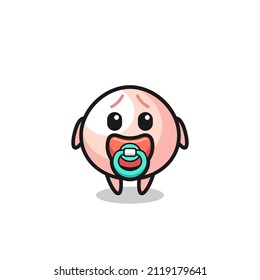 baby meatbun cartoon character with pacifier , cute style design for t shirt, sticker, logo element