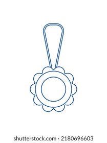 Baby medal icon. Minimal stickers for social networks. Awards for children, trophies and prizes for smallest winners in competitions, champion. Line art badge. Cartoon flat vector illustration