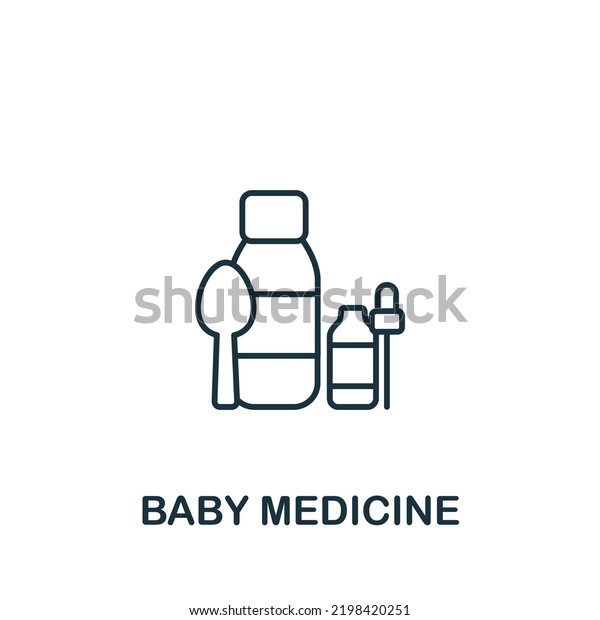 Baby Medicine icon. Monochrome\
simple Baby icon for templates, web design and\
infographics