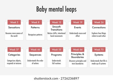 Baby Mental Development Sprünge Timeline Infografik - Wonder Weeks in den ersten 20 Wochen