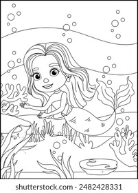 Baby Mermaid Coloring page for kids