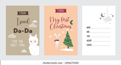 Baby  Milestone Cards | Printable Cards | Cute Animals and Pastel Colors 