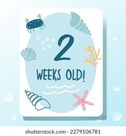 baby milestone cards set with ocean themed