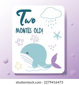 baby milestone cards set with ocean themed