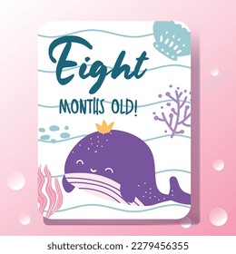 baby milestone cards set with ocean themed