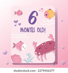 baby milestone cards set with ocean themed