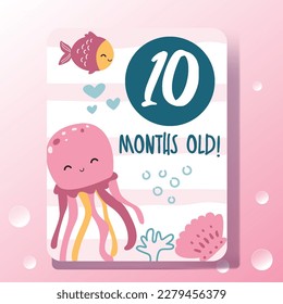 baby milestone cards set with ocean themed