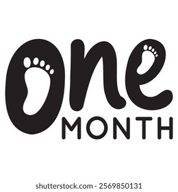 Baby Milestone Paw Traking Month
