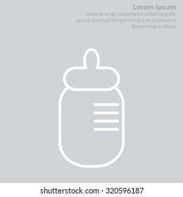 Baby milk bottle flat icon for apps and websites