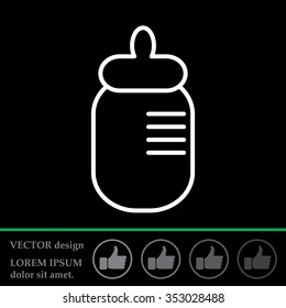 Baby milk bottle flat icon for apps and websites