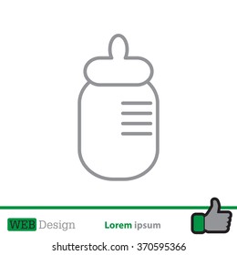 Baby milk bottle flat icon for apps and websites