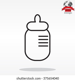 Baby milk bottle flat icon for apps and websites