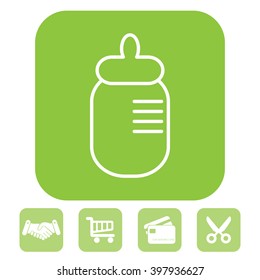 Baby milk bottle flat icon for apps and websites