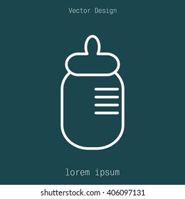 Baby milk bottle flat icon for apps and websites