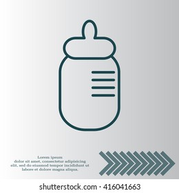 Baby milk bottle flat icon for apps and websites