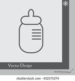 Baby milk bottle flat icon for apps and websites