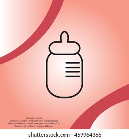 Baby milk bottle flat icon 