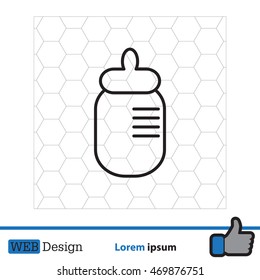 Baby milk bottle flat icon 