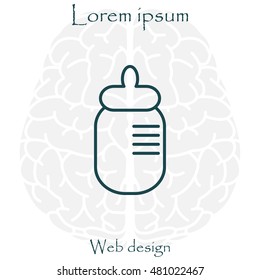 Baby milk bottle flat icon 