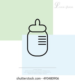 Baby milk bottle flat icon 