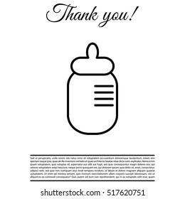 Baby milk bottle flat icon 