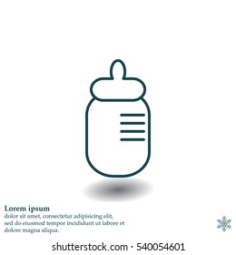 Baby milk bottle flat icon 