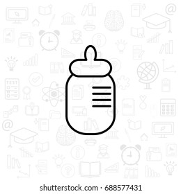 Baby Milk Bottle Flat Icon. Vector Illustration 