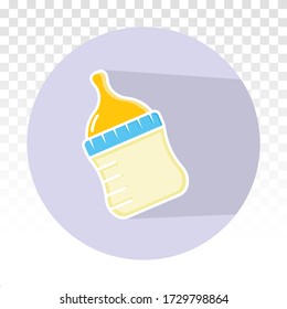 Baby milk bottle flat vector icon for apps and websites