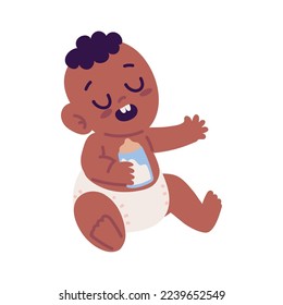 baby with milk bottle icon isolated