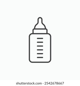 Baby milk bottle icon set in black color