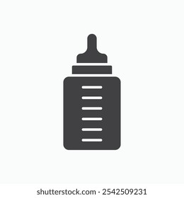 Baby milk bottle icon in solid style.