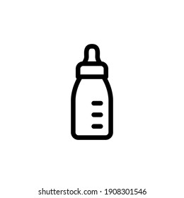 Baby Milk Bottle Icon Vector Line Art Design Editable Stroke