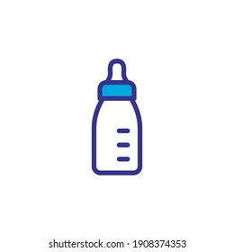 baby milk bottle icon vector color style design