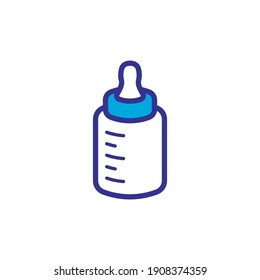 baby milk bottle icon vector color style design