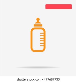 Baby milk bottle icon. Vector concept illustration for design.