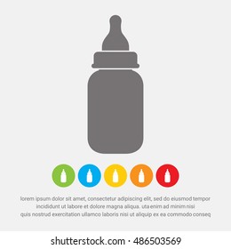 Baby milk bottle icon - Vector