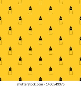 Baby milk bottle pattern seamless vector repeat geometric yellow for any design