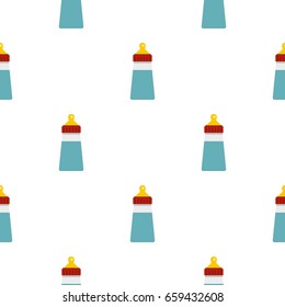 Baby milk bottle pattern seamless flat style for web vector illustration