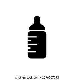 Baby Milk Bottle Silhouette Black Color Flat Design Vector