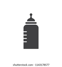 Baby milk bottle solid icon.
