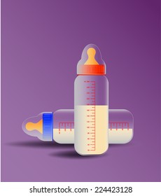 Baby milk bottle vector
