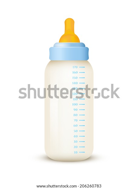 Download Baby Milk Bottle Vector Eps10 Stock Vector (Royalty Free) 206260783