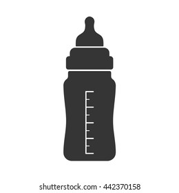 Baby milk bottle vector icon