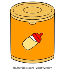 baby milk powder can illustration hand drawn isolated vector