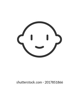 Baby minimal line icon. Web stroke symbol design. Baby sign isolated on a white background. Premium line icon.