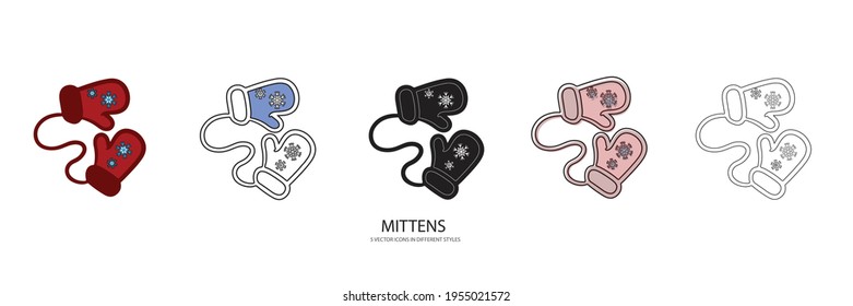 baby mittens vector type icon