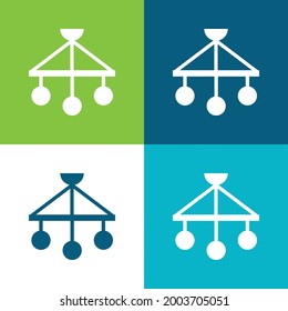 Baby Mobile Flat four color minimal icon set