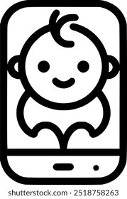 Icono de línea móvil del bebé. signo de estilo lineal para el concepto móvil y signo de Web, símbolo, Vector, arte